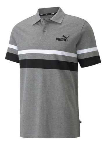 Polo Puma Ess Stripe Hombre-gris