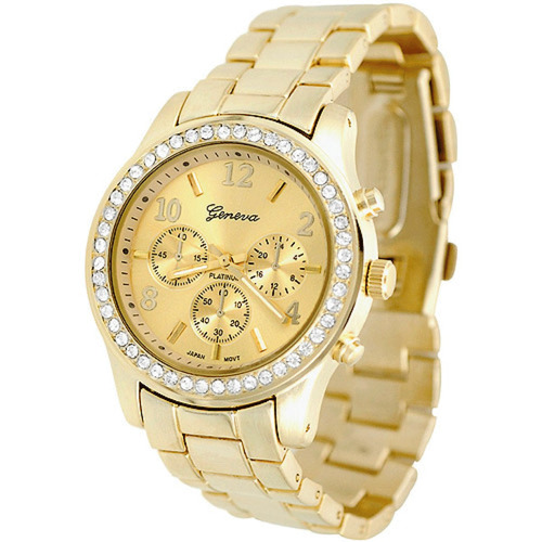 Relógio Feminino Dourado Barato Com Pedras Melhor Preço | Mercado Livre