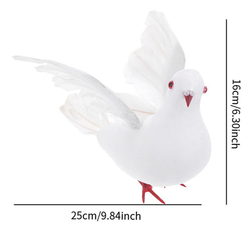 Decoración De Palomas Artificiales Escultura De 25cmx16cm