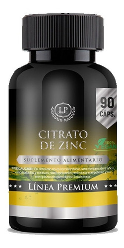 Citrato De Zinc Premium - 90 Capsulas - 3 Meses Tratamiento