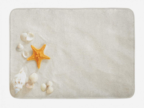 Alfombra De Baño Seashells, Playa Y Estrella De Mar Am...