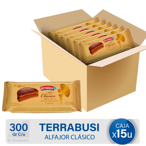  Caja Alfajor Terrabusi Clasico Chocolate Dulce Bulto Pack