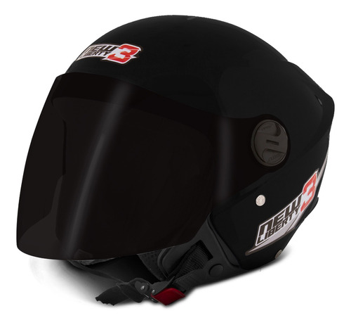 Capacete Moto Pro Tork New Liberty 3 Three Tamanho 58 Preto Desenho New Liberty Trhee 3 Preto Brilhante Com Viseira Fumê