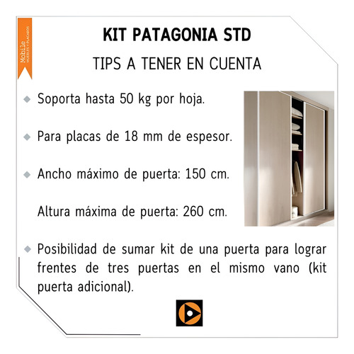 Kit Herraje Placard Ducasse Patagonia Classic 3 Mts 2 Ptas