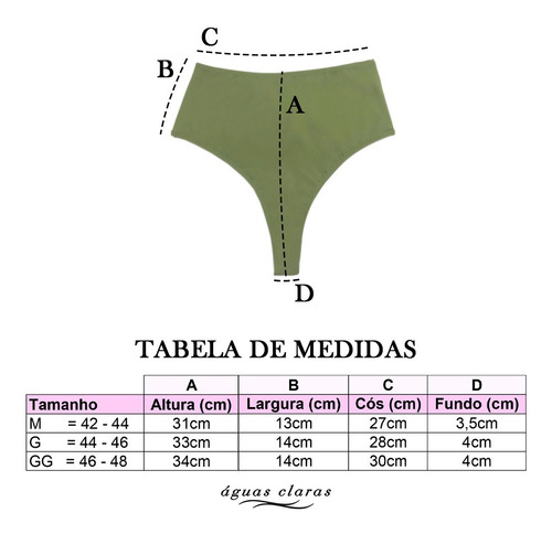 Biquíni Calcinha Avulsa Hot Pants Cintura Alta Fio Dental