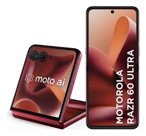 Smartphone Motorola Razr 60 Ultra - 1tb 32gb (16gb Ram+16gb Ram Boost) Snapdragon 8 Elite Tela Dobrável 7 E Externa 4 Moto Ai 50mp Camera - Vermelho