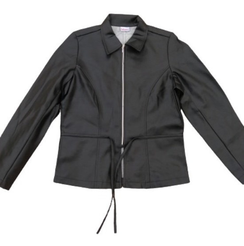 Campera Simil Cuero Negro