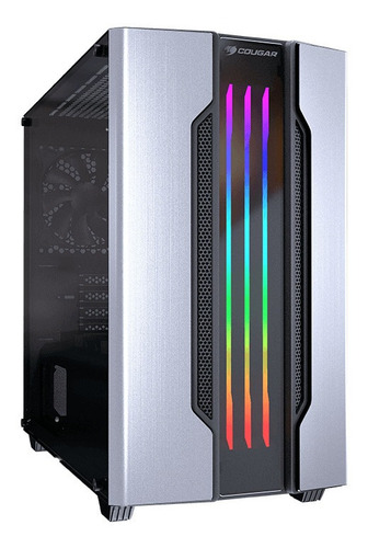 Imagen 5 de 7 de Gabinete Gamer Cougar Gemini M Silver Gray Rgb Crist Templad