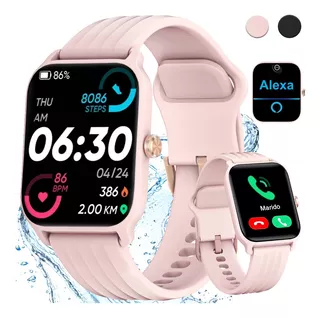 Reloj Inteligente Mujer Smartwatch Iowodo W13 Sport 1.85" caja de abs+pc rosa, malla rosa de silicona W13