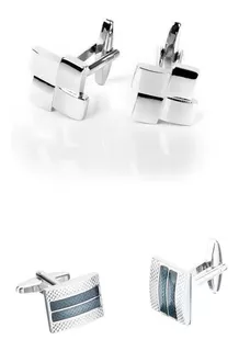 2 Pares Gemelos Cuff Links Elegante Clásico Mancuernillas