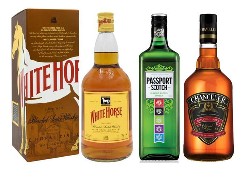 Combo Whisky White Horse 1l + Passport 1l + Chanceler 1l