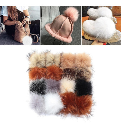 Pompones For Gorro De Tejer Manualidades 16 Piezas 10cm