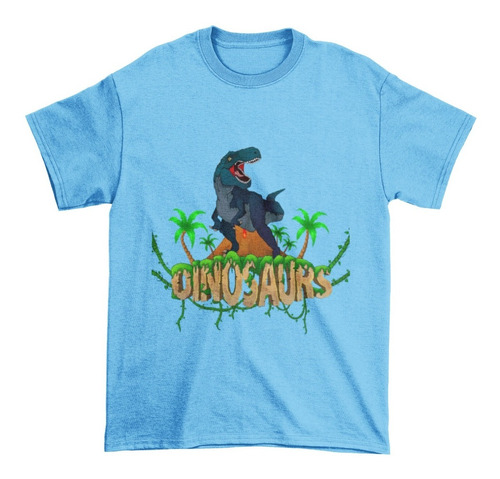 Polera Niña Niño Juvenil Dinosaurio T-rex Logo Estampado ALG