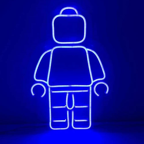 Letrero Neon Robot Para Hombre Hecho Mano Luz Led Decoracion