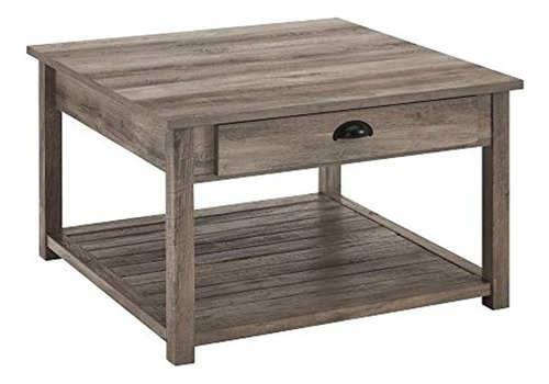 Walker Edison Modern Country Square Coffee Table Living Esta