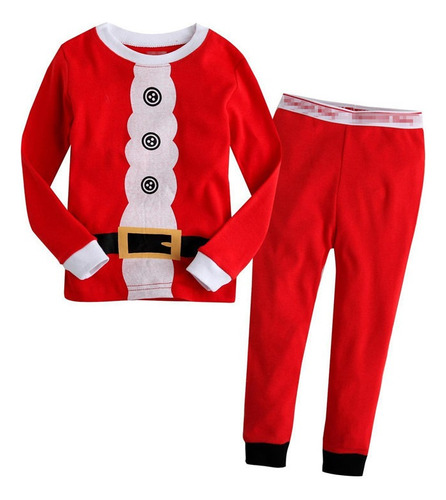 Juego De Pijama De Navidad De Algodón Para Niños De 2 Piezas