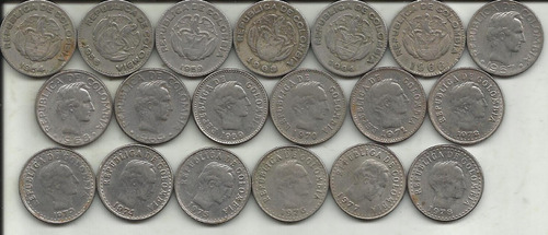 Colombia 19 Monedas 10 Centavos Diferente Fecha Y Diseño