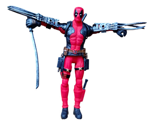 Figura Deadpool 25 Cm Altura Articulado Con Accesorios