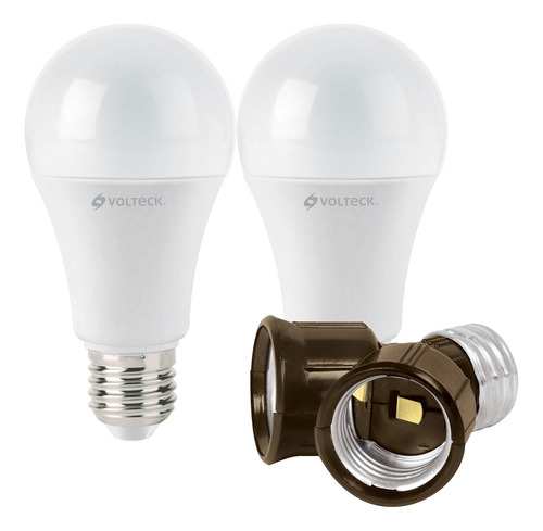 Lámparas Led A19 14 W Luz Cálida + Porta Lamparas
