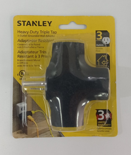 Adaptador Resistente Con 3 Enchufes Stanley Tipo Benjamin