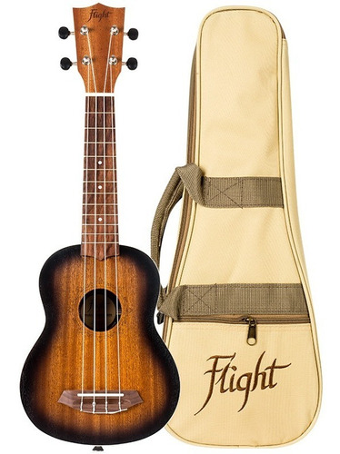 Ukelele Soprano Flight Con Funda Ukulele Nus380 Amber 