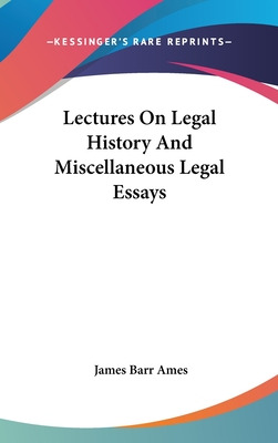 Libro Lectures On Legal History And Miscellaneous Legal E...