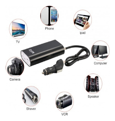 Mini Inversor Voltaje Auto Corriente 12v / 220v Usb 200w