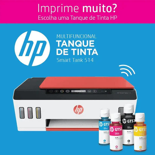 Imagem 4 de 4 de Multifuncional Hp Smart Tank 514 Wireless, Colorida