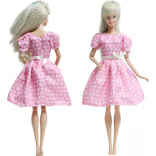 Lindo Conjunto Rosa + Sapato P/ Boneca Barbie - Roupa