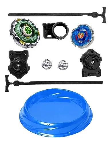 Kit Com 4 Peões Beyblade Metal + Lançador + Arena - Wild Top