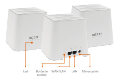 Imagen 2 de 5 de Repetidor Amplificador Wifi 1200mbps Vektor 3600-ac 3 Nodos