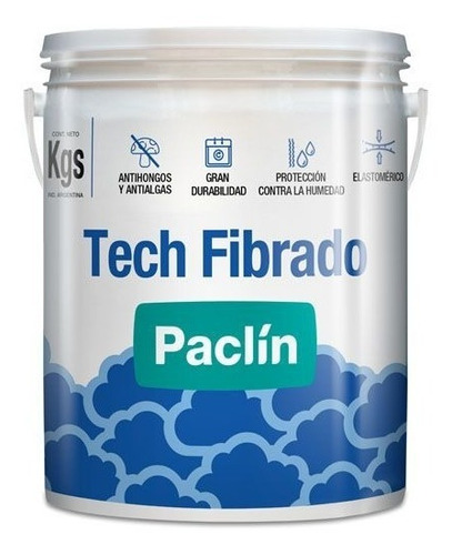 Impermeabilizante Tech Con Fibra Blanco 20lts Paclin