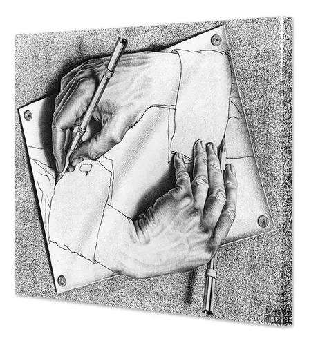 Cuadro Canvas Fine Art Manos Dibujando Escher 50x60 M Y C