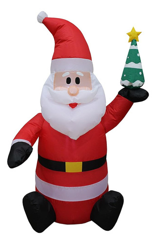 Papa Noel Inflable De Navidad Iluminado De 4 Pies De Alto Qu