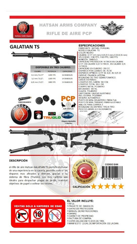 Rifle Aire Comprimido Hatsan Galatian Ts Pcp 5.5 Mm