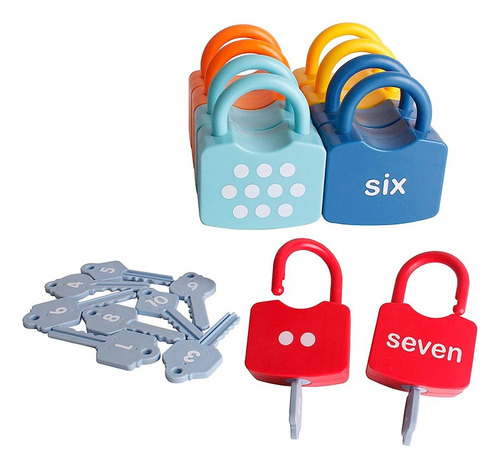 Set Candados Infantiles Con Llaves Número Inglés Color