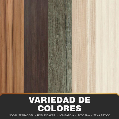 Imagen 7 de 8 de Repisa Flotante Moderna Buro Con Cajón Color Teca Ártico