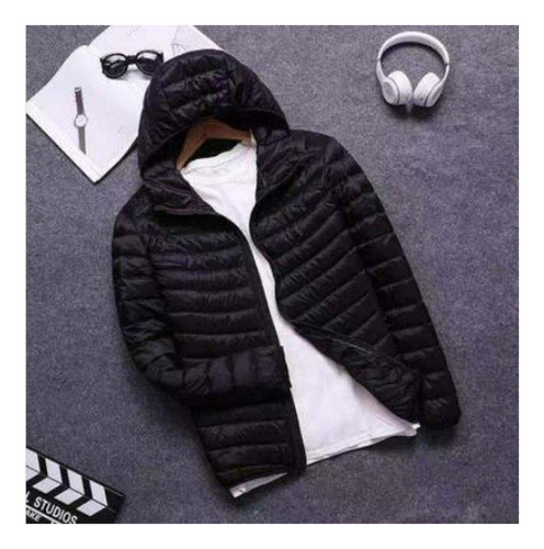 Chamarra De Invierno Ultraligera Con Capucha Para Hombre