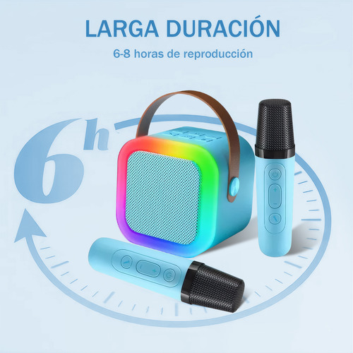 Mini Bluetooth Máquina De Karaoke Para Niños Con 2 Micrófono