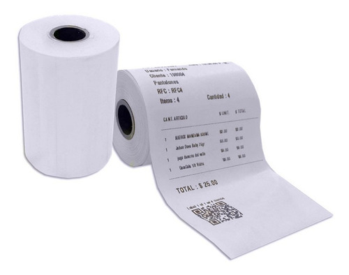Imagen 2 de 5 de 10 Rollos Papel Térmico 57x40 Impresora 58mm C/iva