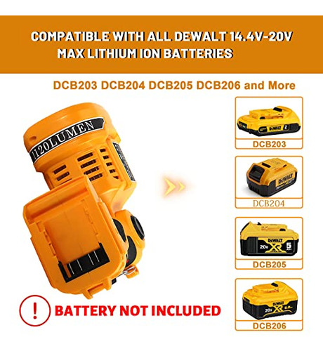 Lmpara Led Yex-bur 12w 1120lm 20v Max Con Batera Dewalt 20v