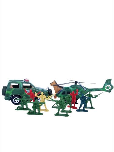 Set De Combate /soldados /camioneta/helicoptero /perro