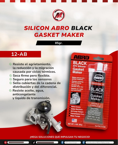 Silicon Abro Black Gasket Maker, 85g.