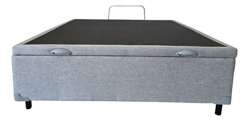 Base Box Bau Casal Linho Cinza 1,38 X 1,88 Super Reforçada
