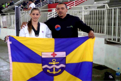 Imagem 2 de 4 de Bandeira Oficial Municipio Itajaí Santa Catarina 1,28 X 90 M