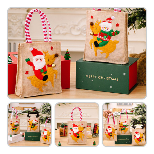 Bolsa De Navidad Con Asas Bolsa De Navidad Reutilizable De T