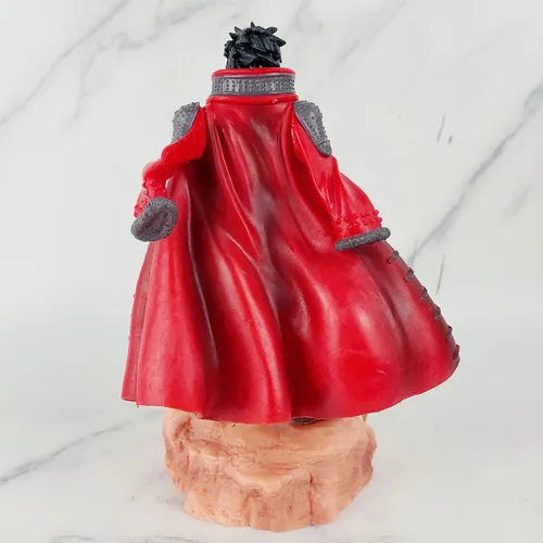 Figura One Piece Luffy Capa Roja Base Rosa Muñeco Anime Pvc