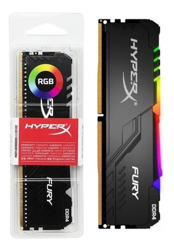 Memoria RAM Fury DDR4 RGB gamer color negro  32GB 1 HyperX HX426C16FB3A/32