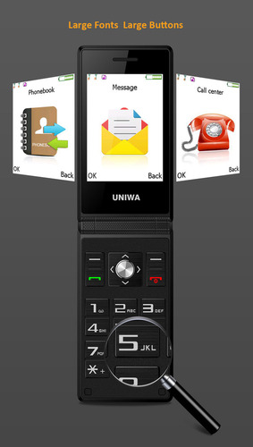@ Flip Phone Sim Smartphone Botón Grande Para Personas Mayores