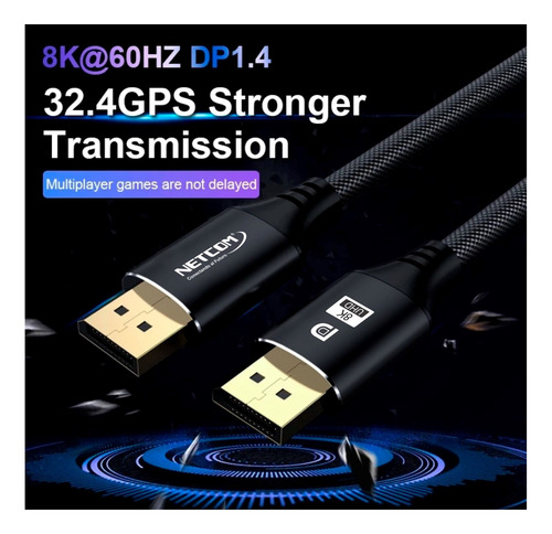 Cable Displayport Netcom De 5 Metros Uhd 8k